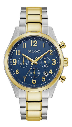 98b346 Reloj Bulova Quartz Classic Para Caballero Plat/dor/a