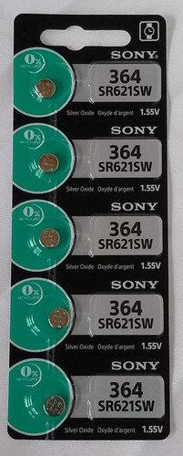 Baterías Sony 364 Sr621sw 1.55v Blister 5 Pilas Pto. Cabello