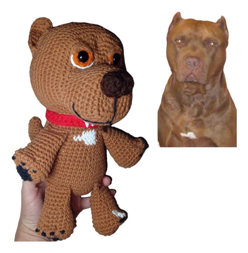 Muñeco Mascota Personalizad  Amigurumi Tejido Crochet Pitbul