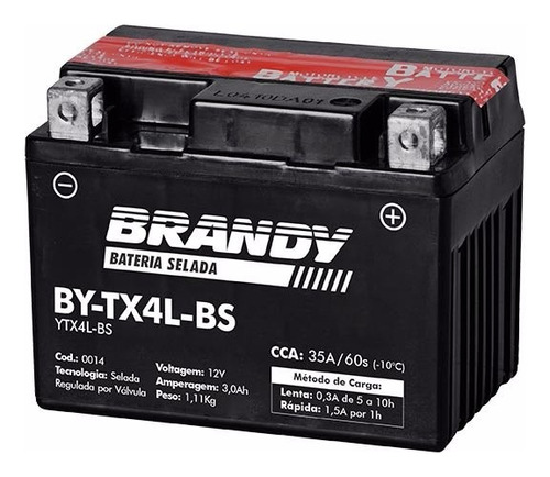 Bateria Titan125 Ks Biz100 Ytx4 Brandy