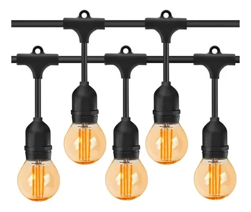 comprar  Varal De Luzes 10m C\u002F20 Lâmpadas Led 4w Ambar Branco Quent