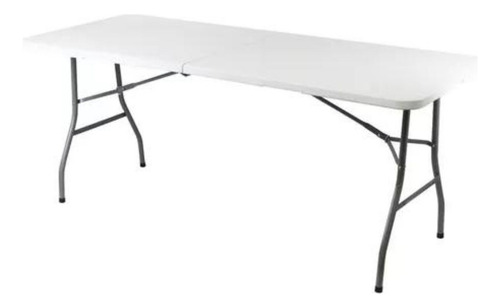 SelectShop Mesa Plegable Plástico tipo portafolio 1.80m jardín portátil Blanco