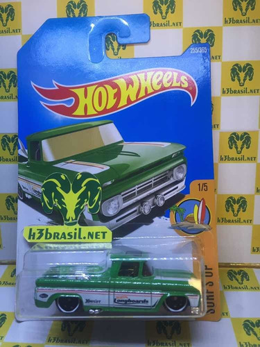 Bx307 Hot Wheels 2016 Pickup Custom 62 Chevy Verde H3br