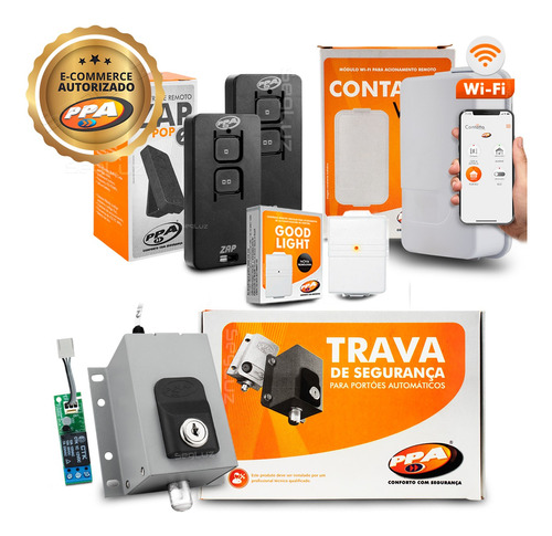 Kit Ppa Trava Elétrica Contatto Wifi E 2 Controles + Tx Car