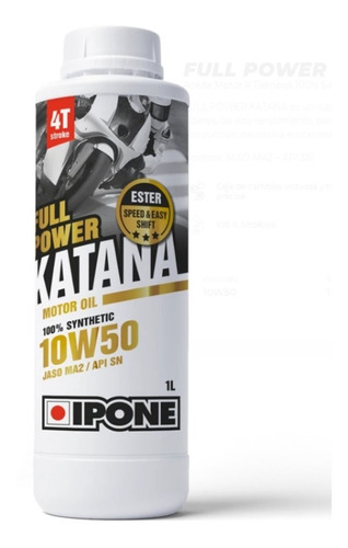 Aceite 10w50 Full Sintético Katana Full Power Ipone 4t