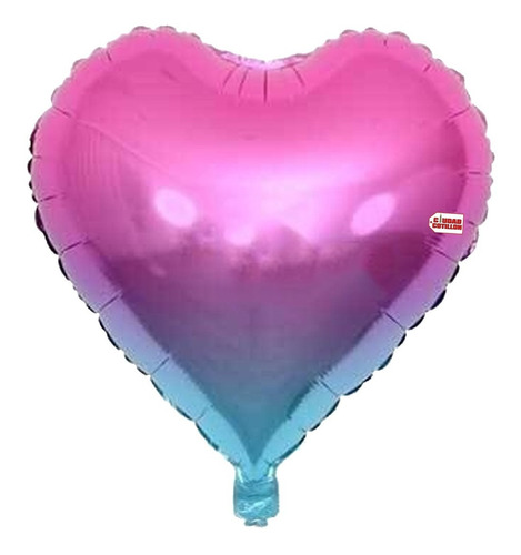 Globo Metalizado Corazón 25cm Degradé Cumpleaños - Ciudad Co