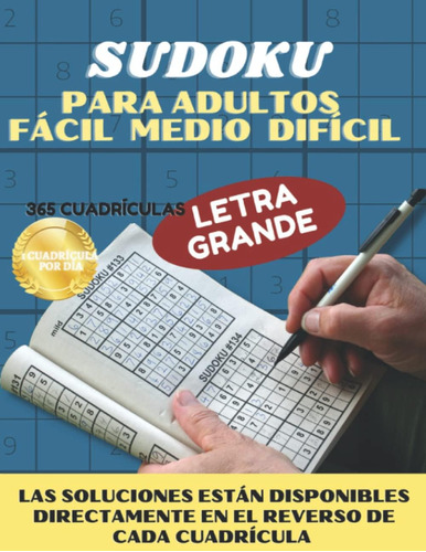 Libro: Sudoku Para Adultos Fácil Medio Difícil: Sudoku Para