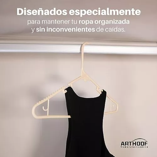 40 Ganchos Premium Para Ropa Adultos Color Beige