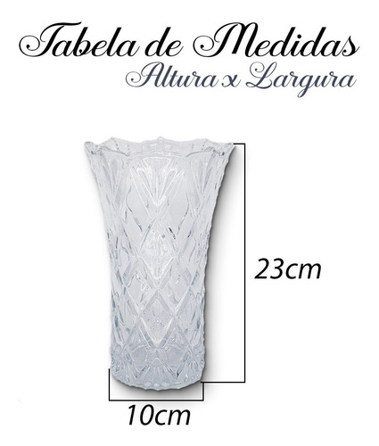 Imagem 5 de 5 de Vaso Em Vidro Transparente Lucena Alto Relevo Decoração Mesa