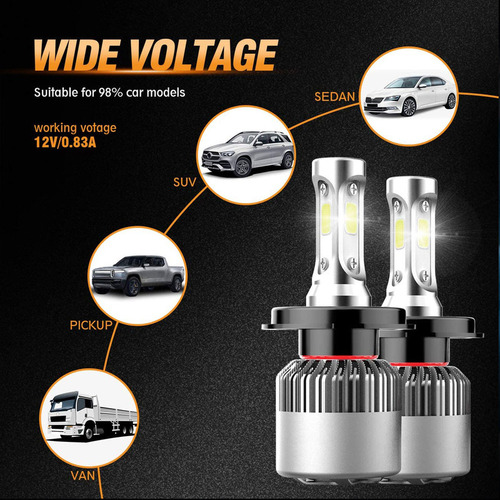 Focos Led Para Moto Bajaj Pulsar Rs 200 Alto/bajo 12000lm