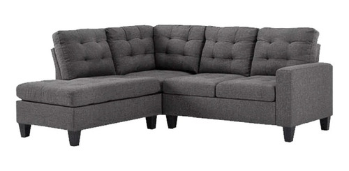 Sala Everleigh Lino Gris Derecha 2pzs Sofa Sillon Mueble