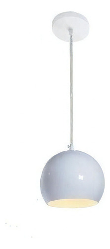 Pendente Alumínio Ball 1xe27 Branco - Luz Vita Cor Prateado 110v/220v