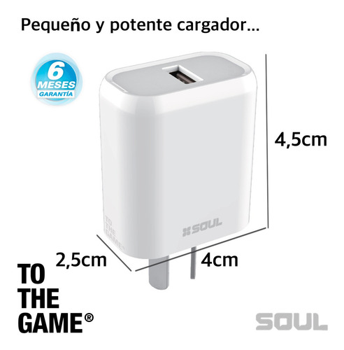 Imagen 4 de 6 de Cargador Original Soul Compatible Con iPhone 6 7 8 Xs 11 12