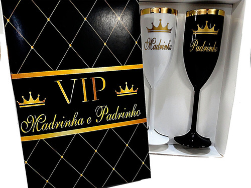 Kit Caixa Taça Lembrancinha Padrinho Madrinha Casamento