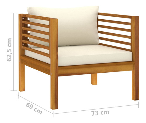 Silla De Jardín Vidaxl Cómoda De Madera Maciza De Acacia Con
