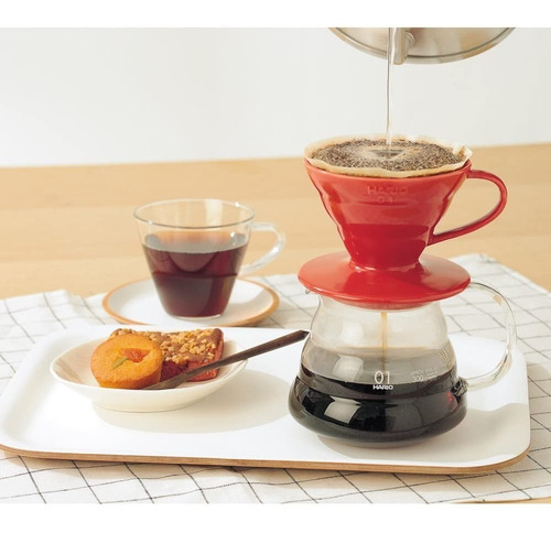 Imagen 3 de 4 de Hario V60 Café Gotero Dripper 02 Cerámica / Rojo