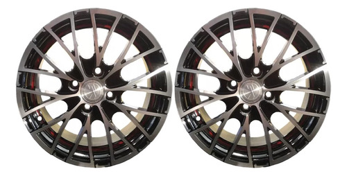 Kit 2 Llantas Aleacion Deportiva Qc 122 R15 4x100