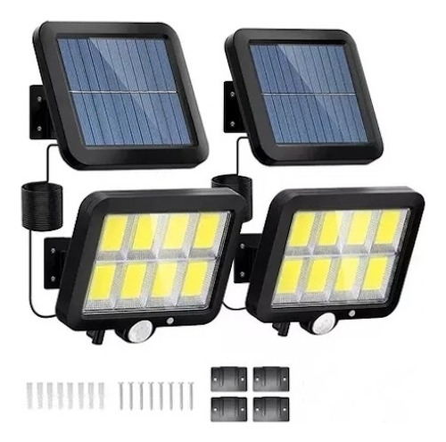 Lámpara Solar Exterior Pared Sensor 160led 3modos+remoto 60w