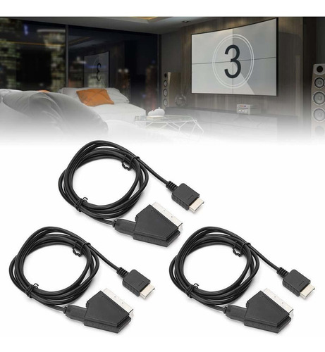 @ Soporte Profesional Hdtv 3pcs Rgb Scart Cable Para Ps2 Ps3
