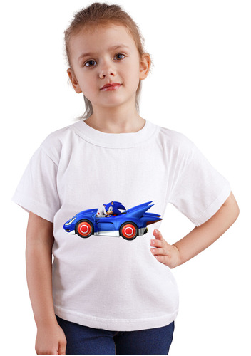 Polera Niños Sonic Hedgehog Carro Speed Star Algodon Wiwi D