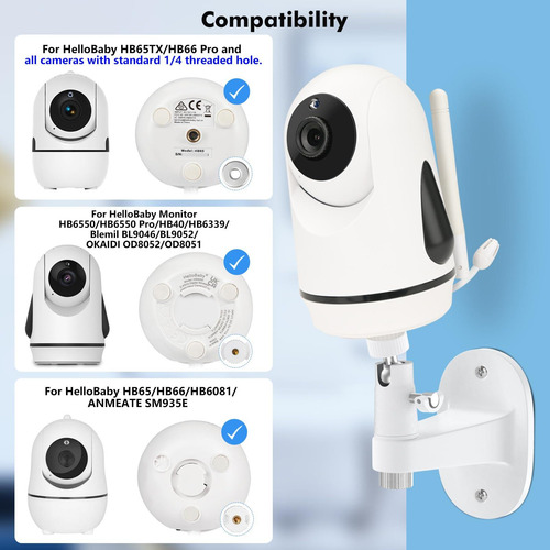 Soporte De Monitor De Bebé 360 Ajustable Para Pared