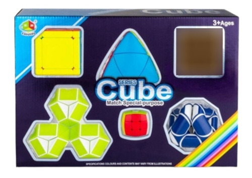 Kit Cubo Magico Com 6cubos P/ Esboçar Criatividade Cognitivo Cor da estrutura Colorido