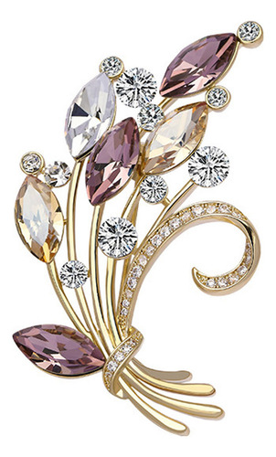 Xy Broche Ramo De Circonio En Color Con Incrustaciones