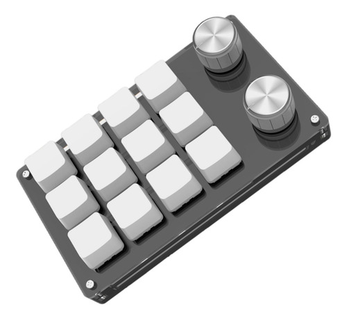 Teclado Para Jogos De Uma Mão Com 12 Teclas Atalhos Branco