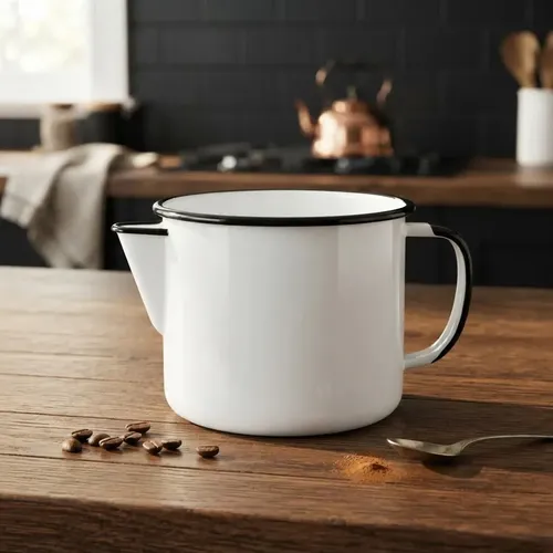 Leiteira esmaltada com bico para derreter cera