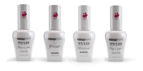 Kit Top Coat + Base Coat + Primer + Ultrabond Cherimoya 15ml