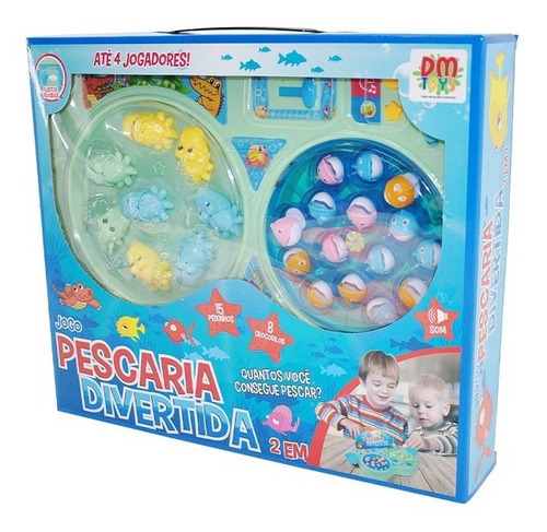 Jogo Pescaria 2 Em 1 Peixes E Crocodilos Dm Toys Dmt6015