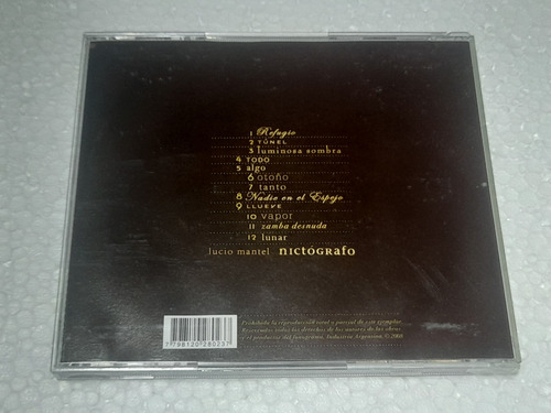 Lucio Mantel - Nictografo (cd Excelente) Estándar (Usado)