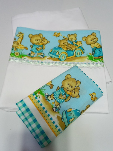 Sabanas Moices Catre, Colecho 100cmx75. 3 Piezas