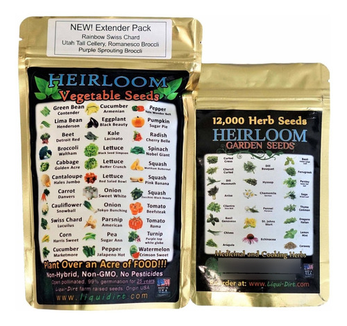 Heirloom Seeds Paquete Combinado De Verduras Y Semillas De M