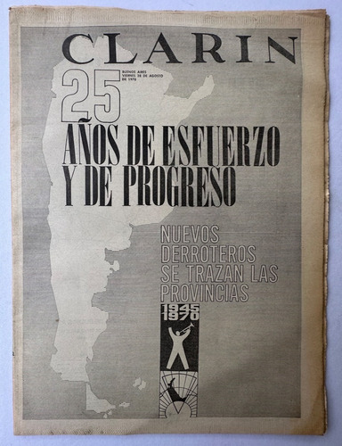 Antiguo Diario Clarin 28 De Agosto De 1970 Completo 