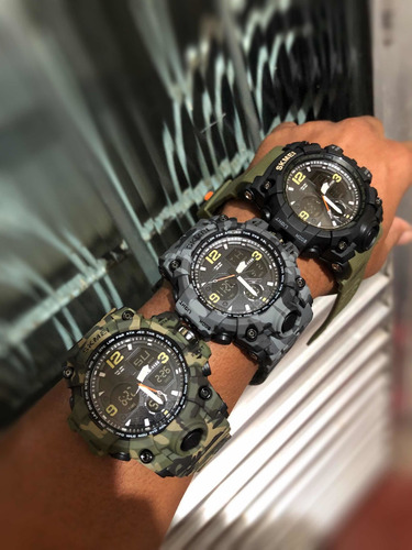 4x Relogios Skmei 1155 Provad'agua Coleção Militar Qualidade