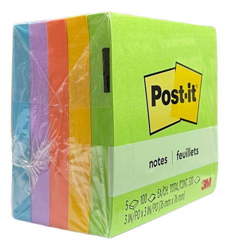 Notas Adhesivas 3m Post It 3x3 Jaipur 5 Block 76x76mm 500hjs