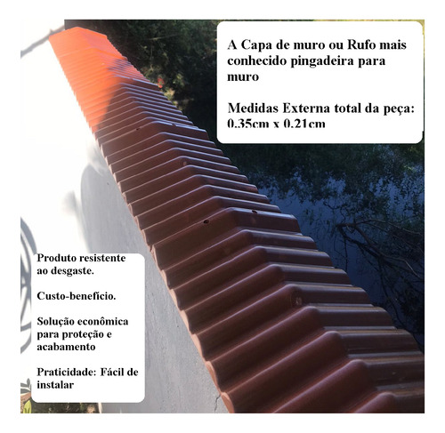 Pingadeira Capa De Muro Rufo Plástica Resistente Kit 06 Pç