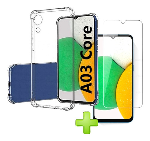 Imagen 7 de 9 de Funda + Vidrio Samsung A03 Core Protector Cristal Case