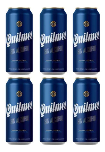 Cerveza Quilmes Sin Alcohol 0.0% Lata 473ml Pack X 6u