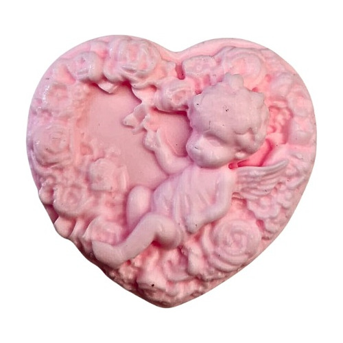 Jabón Corazón Con Bebé Color Rosa Recuerdo Baby Shower (4pz)