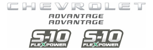 Faixa Adesivos S10 Advantage Emblema Prata 2011 S10kit08