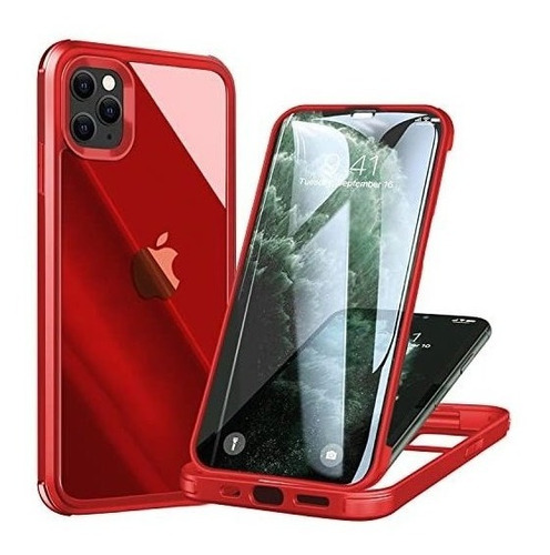 Funda Para iPhone 11 Pro Max Roja Con Protector De Pantalla