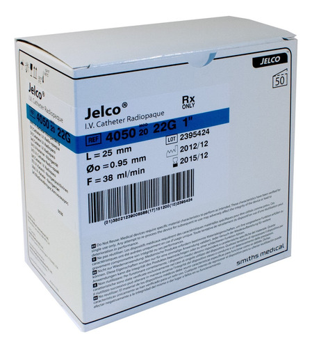 Cateter Jelco Caja X50 (18, 20, 22, 24)