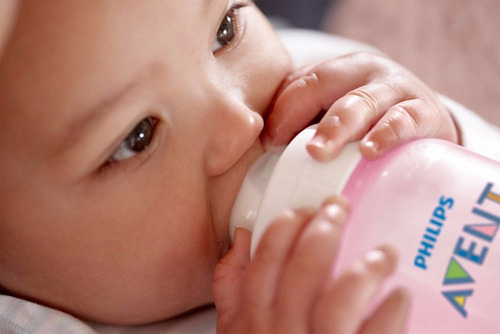 Avent Tetero 11 Onzas Classic Color Rosado Con Chupo 3m+