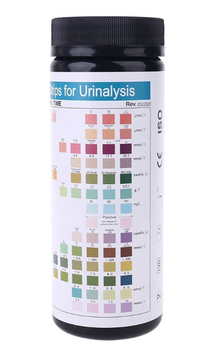 14 Parametros Tiras Medir Uroanalisis 2 Frascos De 100 Pz