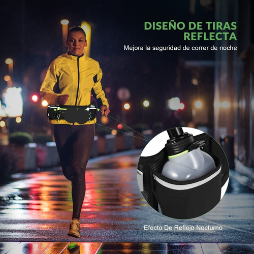 Riñonera Deportiva For Correr Con 2 Botellas De Agua,
