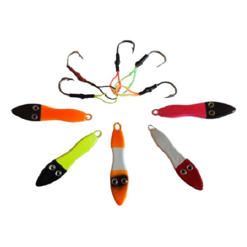 Kit Jumping Jig Sapinho 36 Gramas-5 Un + 10 Suporte Hook