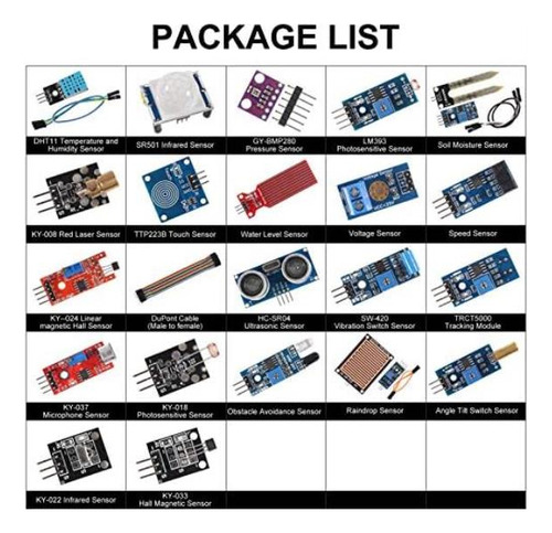 Kit De Módulos De Sensores Para Arduino Raspberry, 22 En 1 P
