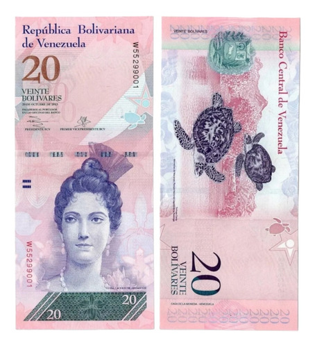 Billete De Venezuela, 20 Bolívares Año 2007